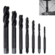 7Pcs Nitride Coated Spiral Flute Tap Set, Metric Thread Taps M3/M4/M5/M6/M8/M10/M12 Tapping And Drilling Tools - 7Pcs - View 1