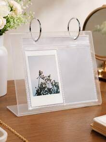 Desktop Storage Bag Rack Jewelry Organizer Dustproof, Transparent Acrylic Jewelry Display Book With Anti-Oxidation Sealed Bags, PVC Transparent Sealed Ring Earrings Nail Stickers Collection Photo Album - Multicolor - View 5