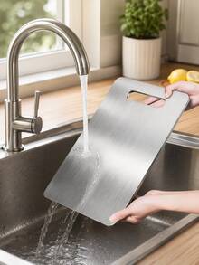 3pcs Stainless Steel Cutting Board Designed With A Handy Hanging Hole To Save Kitchen Storage Space, Various Practical Sizes Optional To Meet Different Cooking Demands, For Processing Meat, Vegetables, Fruits, Bread And Other Food Materials - Multicolor - View 8