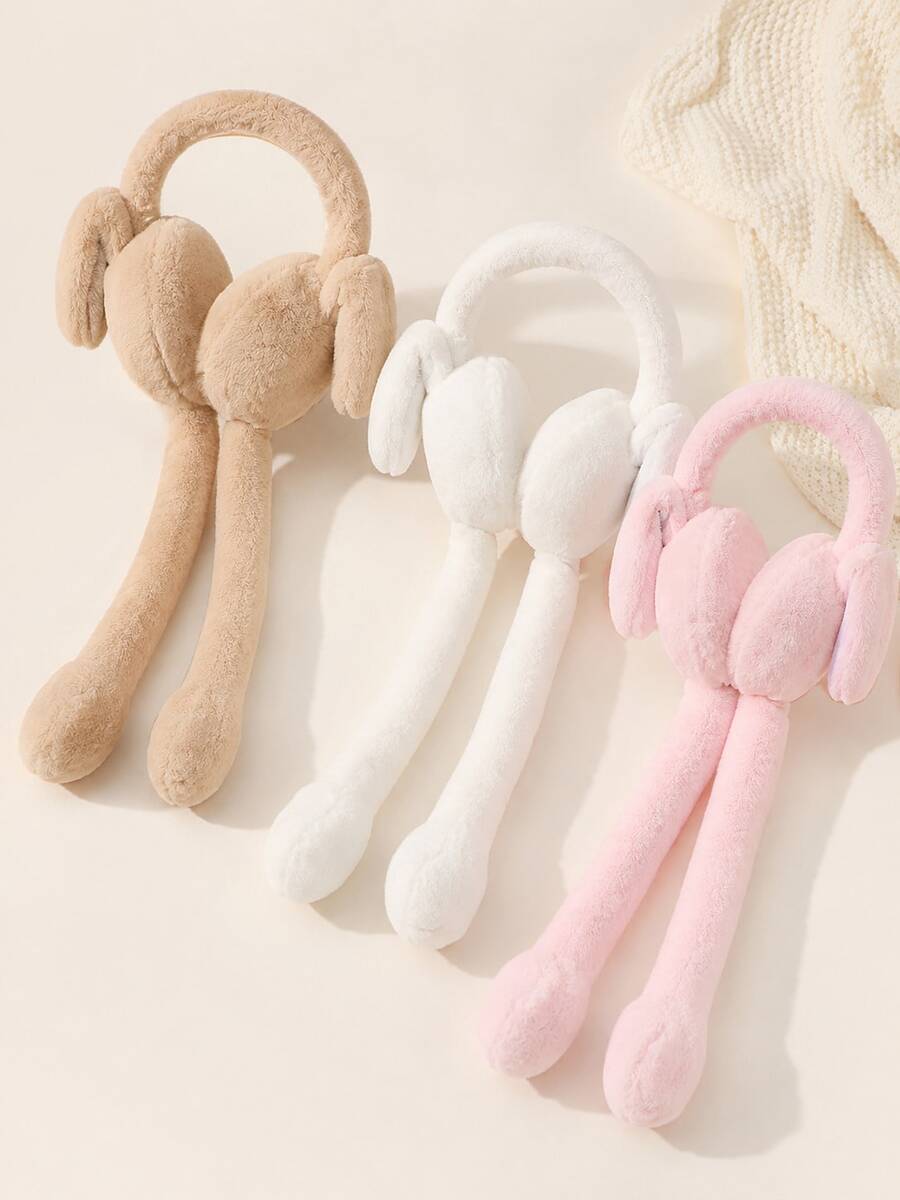 1pc Cute Plush Rabbit Ear Earmuffs, Warm And Windproof, Suitable For Students To Wear In Winter, Women's Winter Accessory - Multicolor - View 1