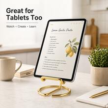 1 buah Stand Ponsel & Tablet Kawat Logam Minimalis, Stand Meja dengan Alas Bulat Kompak, Dudukan untuk Menonton Bebas Genggam & Tempat Kartu, Cocok untuk Panggilan Video, Membaca, Belajar, Kantor, Kamar Tidur, Asrama, Kembali ke Sekolah, Hadiah Liburan - Beraneka warna - View 9