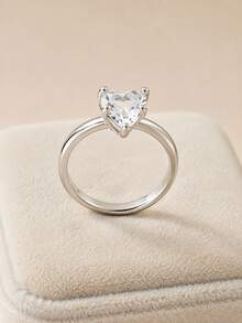 Newborn Photography Ring Prop Heart-Shaped Crystal Ring Baby Milestone Commemorative Photo Shooting Accessory - Multicolor - View 6