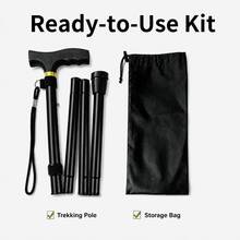 Unisex Foldable Hiking Poles, Lightweight Adjustable Telescopic Walking Sticks With T-Shaped Thickened Handle, Wrist Strap And Anti-Slip Rubber Tips, For Adults, Multiple Colors Available - Multicolor - View 6