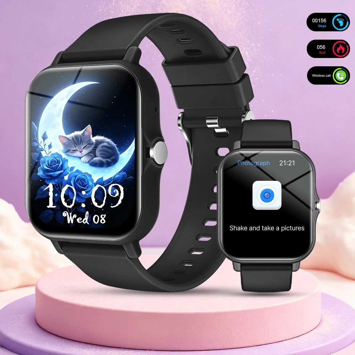 Fashionable Sports Smart Watch, Multiple Color Options, Wireless Calling, Message Notification, Watch Wallpaper, Music Control, Remote Camera, Alarm Reminder, Selected Gift, Suitable As Friend's Gift, Holiday Gift