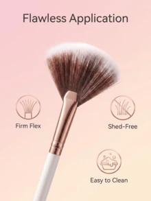 JINSHEE Professional Fan Brush Set, Mini Fan-Shaped Face Mask Brush For Facial Care, Soft Synthetic Bristles, Suitable For Mask/SPA/Essence, Reusable Beauty Tool - Black - View 4
