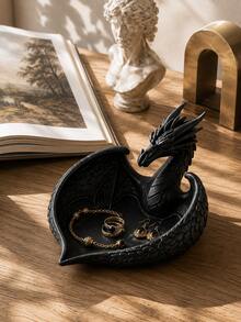 1pc Fantasy Dragon Decorative Jewelry Tray, Unique Ring Earring Necklace Storage Organizer Box, Suitable For Vanity Bedroom Desktop, Eye-Catching Home Decor Gift, Wedding Bridesmaid Gift, Room Decor, Jewelry Storage, Home Decor, Bathroom Decor - Multicolor - View 5