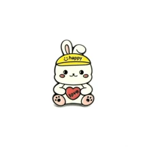 1pc Ins Style Creative Cute Rabbit Metal Brooch, Cartoon Adorable Bunny Badge, Backpack Clothes School Uniform Accessory, Holiday Small Gift - Multicolor - View 6