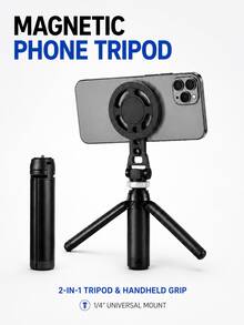 MIAOTU Tripod Ponsel Magnetik Portabel, 2-in-1 Dudukan Meja dan Pegangan Genggam, Dengan Antarmuka Sekrup 1/4", Cocok untuk Ponsel Pintar, Kamera, dan Lampu Pengisi, untuk Pemotretan Vlog, Selfie, Panggilan Video, dan Siaran Langsung - View 1