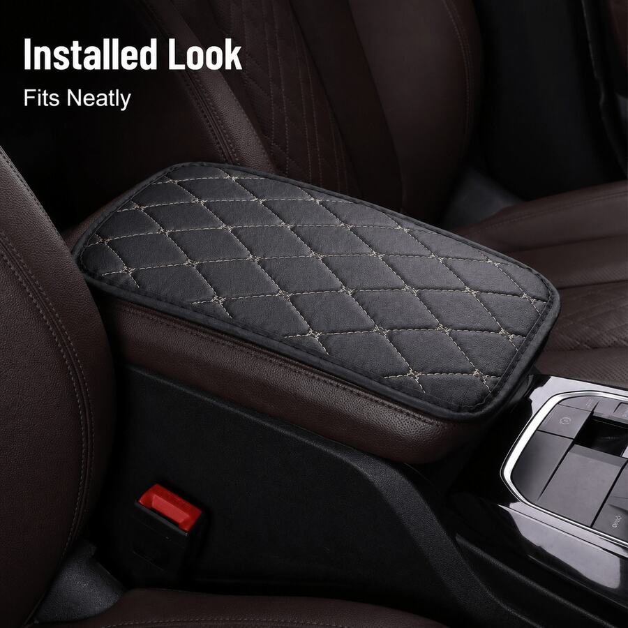 1pc Car Armrest Console Pad – Leather Non-Slip Protective Cushion, Universal Fit, Durable Car Interior Accessory, Multi-Color Options - Multicolor - View 1