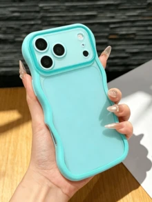 Skin-Friendly Translucent Matte Phone Case With Wave Edge Compatible With Iphone 18 Promax 17 Pro 16 15 14 13 12 11 Candy Color Soft Shockproof Cover - Pink - View 9