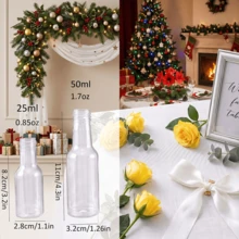 43pcs Christmas Themed Plastic Wine Bottles, Divided Into Bottles, Drinking Bottles, Leak Proof, Portable, Reusable, Multi-Purpose, Suitable For Storing Whiskey And Beverages, Suitable For Christmas Gatherings, Party Decorations, And Daily Use - White H - View 4