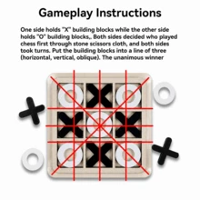經典木製井字棋遊戲組，木製圓圈與叉號遊戲，適合2人對戰迷你遊戲，農舍風咖啡桌裝飾，完美情人節禮物，咖啡桌遊戲 - A - 查看 4