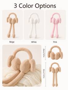 1pc Cute Plush Rabbit Ear Earmuffs, Warm And Windproof, Suitable For Students To Wear In Winter, Women's Winter Accessory - Multicolor - View 4