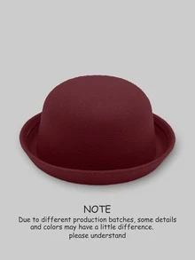 1 buah Topi Mini Bulat, Warna Polos, Kasual, Wanita, Untuk Perjalanan Sehari-hari - A - View 14