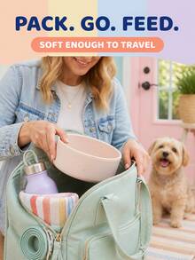 1pc/2pcs Terrazzo Star Silicone Pet Bowl, 25oz Deep Pet Food Bowl For Indoor Daily Feeding, Cute Aesthetic Speckled Design, Non-Slip Unbreakable Stackable Cat Dog Water Dish, Suitable For Small Medium Pets, Easy To Clean - 750ml - View 9