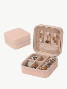 1/6/12Pcs Jewelry Storage Box, Portable Travel Zipper Organizer For Rings Earrings Necklaces, Small Women Jewelry Box, Christmas New Year Gift For Her - Multicolor - View 16
