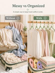 10 buah Gantungan Baju Lipat Portabel untuk Perjalanan, Warna Acak, Plastik Tahan Lama, Aksesoris Perjalanan, Gantungan Baju Ukuran Kecil, Gantungan Baju Lipat, Pegangan Anti Selip, Cocok untuk Perjalanan dan Penggunaan di Rumah - MultiWarna - View 8