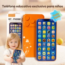 Multifunctional Children's Toy Phone With Built-In Music, Sound Effects, And Educational Content; Easy To Use And Durable. Orange - Orange - View 3