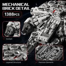 1388pcs Space Cargo Spaceship Building Block Model, Detailed Sci-Fi Starship Assembly Set, Adult Collectible Brick Display Model, Desktop And Bookshelf Decoration - Space Building Blocks - View 1