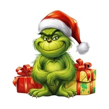 Panini Grinch Sitting On Gift Box Acrylic Christmas Ornament, Flat Character Pendant With Hanging Rope, Suitable For Christmas Tree, Home And Car Interior Decoration - Random Styles - View 6