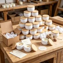 21pcs Candle Making Tool Set, Includes 4 White Candle Jars With Wood Grain Lids And Metal Candle Jars Without Wax, Suitable For DIY Crafts, Weddings, Valentine's Day, Birthdays And Various Holiday Parties, Portable Storage Box With Wicks - 21-piece Set - View 11