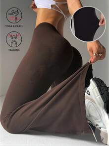 Women Leggings - Coffee Brown - View 6