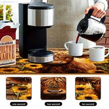 1pc Cute Highland Cow & Sunflower Print Dish Drying Mat, Coffee Machine Mat, Absorbent Quick-Drying, Countertop Protection, Suitable For Home Kitchen, Tea & Beverage Preparation, Autumn Harvest Festival, Daily Warm Dining Decor, Multi-Purpose Drying Mat, Home Gift, Tabletop Decoration - XYLSD-1085 - View 10