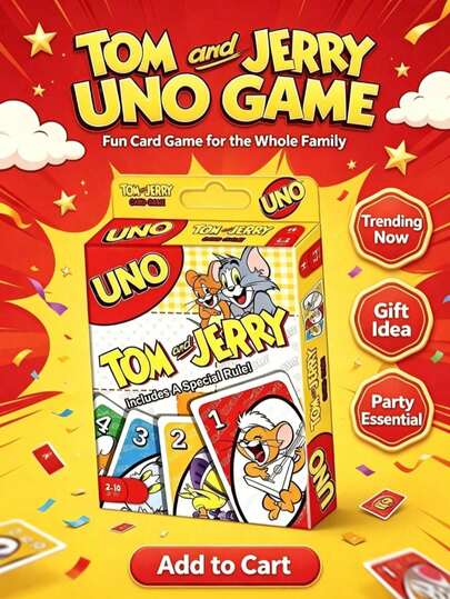 Hasbro Official Art Style Collaboration UNO Card Game, IP Characters, Exquisite Graphic Design, Clear Card Printing, First Choice For Cartoon Lovers Collection