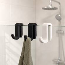 1/2pcs Minimalist Cabinet Hook, No-Drill Hanging Hook For Wooden Board Side, Mark-Free Hanging For Cloth And Towel, Removable Storage Accessory For Kitchen And Bathroom, Surface- - Hook Up - View 9