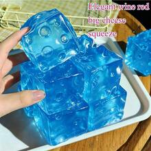 Tachimi 1pc Large Transparent Cheese Squishy Toy Stress Relief Calming Fidget With Soft Jelly Feel For Office Home School Travel Party Gift Birthday Easter Christmas Random Style & Packaging - Multicolor - View 4