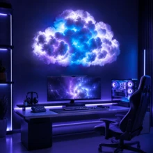 BINDLAN USB Thunder Lightning Light With Music Sync DIY Atmosphere Light, Customizable Shape, Multi-Scene RGB Color-Changing Decorative Light, Suitable For Gaming Room, Bedroom, Living Room, Holiday Decoration, Room Decor, Party, Halloween, Christmas, Holiday Gift - Multicolor - View 5