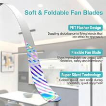 Fly Repellent Fan 2/3pcs - Battery/USB Charging Cable, Efficient Desktop Fly Repellent Fan, Soft Blades, Suitable For Home, Picnic, BBQ Party And Other Occasions, Portable Insect Repellent, Quiet Operation (Note: Battery Not Included) - White - View 4