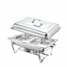 Stainless Steel Multi-Function Baking Tray, Food Warmer, Hot Pot Stove, Standard Size Buffet Chafing Dish, Includes Lid, Food Tray And Fuel Rack, Suitable For Hotel, Restaurant, Outdoor Use, - A - View 11