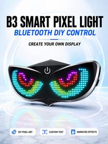 Lampu Peringatan Mata Setan LED untuk Helm Sepeda Motor dan Sepeda, Lampu Dekoratif Suasana Malam Hari untuk Berkendara dengan Mata Setan, Bluetooth, Kontrol Aplikasi, DIY - Helm LED Mata Jahat - View 3