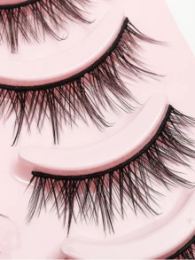 5 Pairs Eyelash Cluster Set, Voluminous Curly Soft Single Cluster False Eyelashes, 3D Faux Mink DIY Cluster Lashes, Reusable Comfortable Style, Suitable For Daily Eye Makeup - Black - View 4