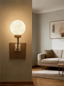 USB Smart Night Light With Adjustable Gooseneck; Voice-Controlled Mini Night Light Featuring Three Lighting Modes And English Voice Control Support; A Creative Plug-In Moon Lamp And USB Bedside Light With Preset Settings.Decorative Room Lights - Multi-color - View 7