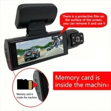 Kamera Dash Cam Mobil Dual Camera 1080P, Perekaman Depan dan Belakang, Penglihatan Malam Inframerah, Perekaman Berulang, Kamera DVR Mobil Sudut Lebar, Layar IPS 3,16 Inci, Kamera Video Dashboard Mobil Lensa Ganda, Dilengkapi Kartu Memori 32GB - hitam - View 6