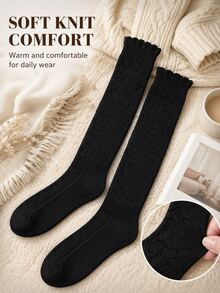 Slouchy Knit Socks, Thick And Soft Boot Socks, Warm Winter Long Socks, Women's Winter Wear, Women's Socks; Suitable For Halloween Or Christmas Looks, Lounging At Home, Daily Commuting, And Pairing With Autumn/Winter Boots. - Multicolor - View 7