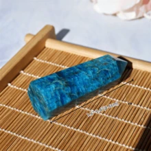 1pc Natural Blue Apatite Crystal Obelisk, Healing Crystal Tower, Reiki Energy Point, Meditation Hexagonal Wand - Multicolor - View 7