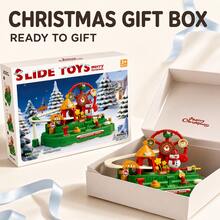 Children's Christmas Theme Adventure Track Set: Inertia Glide Car & Ferris Wheel Educational Toy, Holiday Gift For Boys And Girls - Multicolor - View 13
