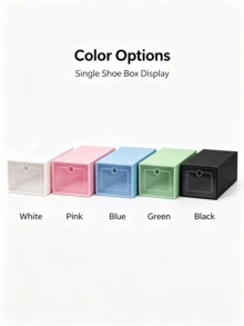 1pc Transparent Colorful Plastic Shoe Box, Flip Lid Drawer Style Dust-Proof & Moisture-Proof Shoe Storage Box, Stackable Small Shoe Box, Suitable For Closet & Entryway Storage - View 9