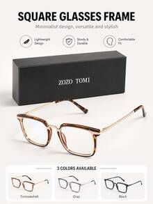Fashion Square Reading Glasses For Men Women, Metal & TR Mixed Frame, Lightweight Comfortable Readers - White - View 6