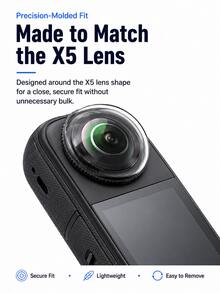 Lens Protector For Insta360 X5, 2pcs/Pack 360 Camera Lens Protective Cover, High-Definition Transparent Optical Glass Lens Protector, Lightweight Protective Lens, Suitable For Travel Vlog, Outdoor Adventure And Daily Shooting - View 6