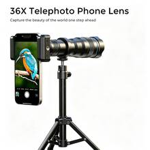 Lensa Telefoto HD 36X Daya Tinggi APEXEL, Lensa Telefoto Ponsel dengan Tripod Kompatibel dengan iPhone dan Smartphone Lainnya, Monokular Ponsel untuk Konser dan Berburu/Berkemah - A - View 2
