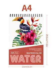 1pc Premium Thick Top Spiral Bound Watercolor Sketchbook, A4 (11.6*8.27 Inches)/A5 (8.3*5.7 Inches), 24 Sheets (88 Lbs/180 G). Blank Coil Art Drawing Book, Suitable For Students, Beginners And Painting Enthusiasts, Can Be Used For Watercolor, Gouache, Mixed Media, Ink Painting And Hand Drawing. Learning Stationery, Suitable For Adults And Beginners, Ideal Gift For Back To School And Mother's Day. - Multicolor - View 14