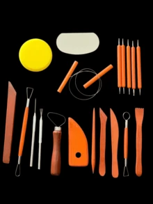 19pcs Clay Sculpture Tool Set, Wooden Handle Stainless Steel Material, Suitable For Carving, Shaping, DIY Crafts - Multicolor - View 7