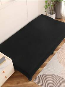 1pc Solid Color Milk Silk High Elasticity Dustproof Minimalist Style Sofa Bed Cover Suitable For All Seasons Living Room, Bedroom - Black - View 7