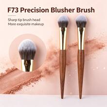 FLUFFIN 1pc F73 Precision Blusher Brush Powder & Cream Blush Makeup Tool High Quality Rosewood Handle Copper Tube Face Blending Brush - Brown - View 11