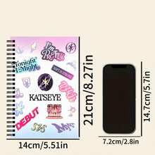 1 cuốn sổ tay lò xo trống | Thuộc về nhóm nhạc K-Pop KATSEYE, giấy nhiều màu, sổ tay trắng tinh khôi, quà tặng lý tưởng cho người hâm mộ và bạn bè - A - Xem 2