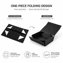 1pc Ribbon Gift Packaging Box, Folding Gift Box With Bow Tie, Craft Gift Box For Cosmetic, Birthday, Holiday Gift Valentine Day - White - View 4